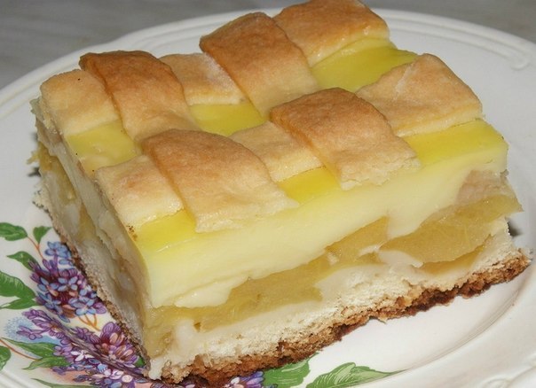 Пирог с яблоками и заварным пудингом (по рецепту Акилежны)