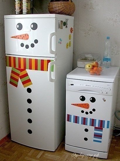 Декор холодильника к зиме.