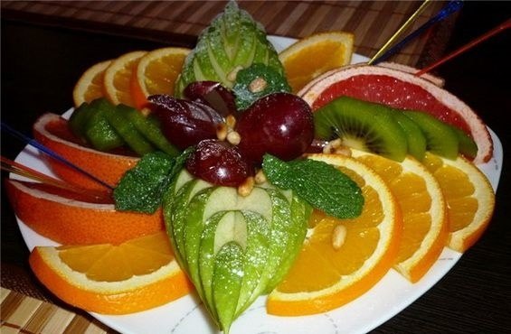Красивая нарезка фруктов