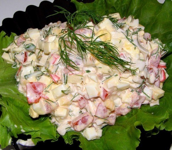 Крабовый салат рецепт приготовления