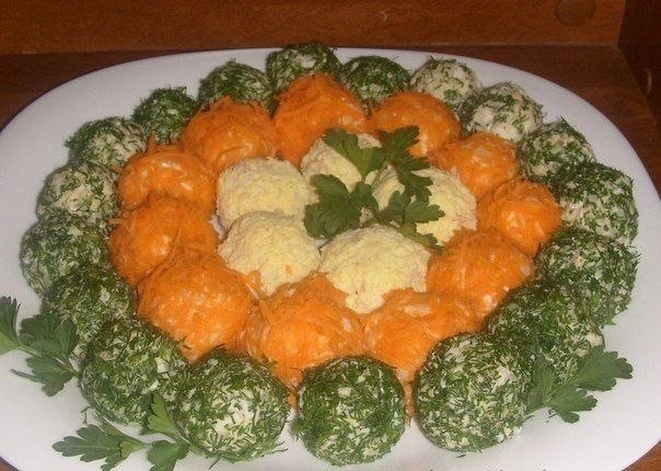 Оригинальный салат в шариках