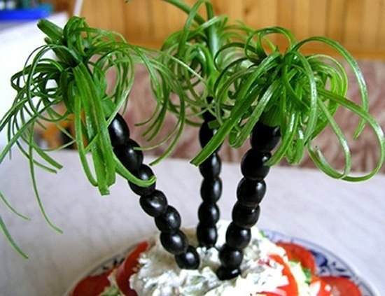 Оливковые «пальмы» для украшения салатов 