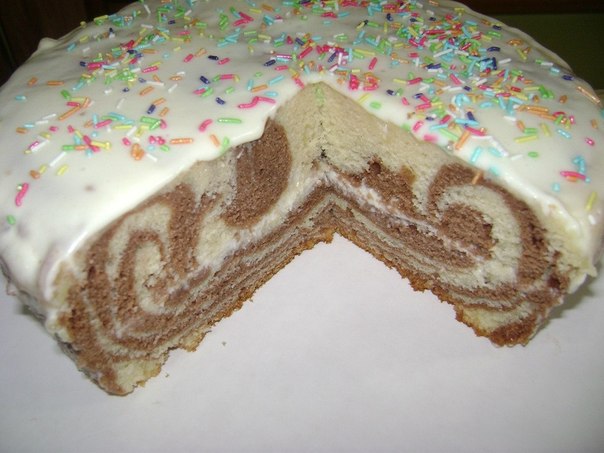 Торт в мультиварке-"Зебра"