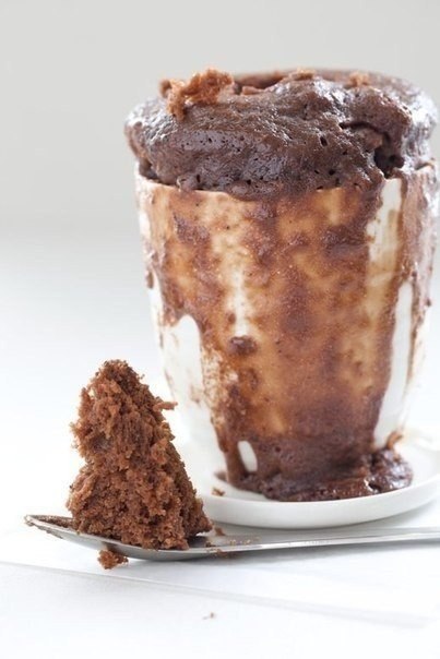 Шоколадный кекс в кружке за 4 минуты