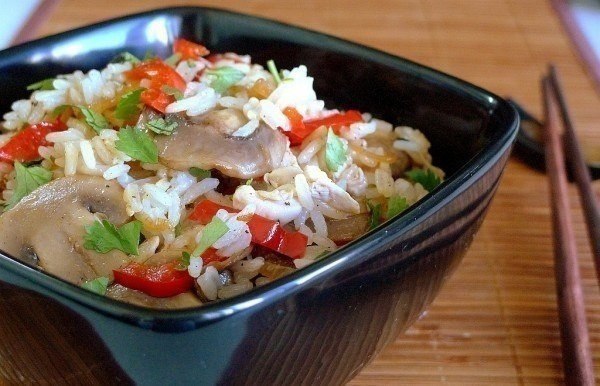Рис жасмин с овощами и курицей