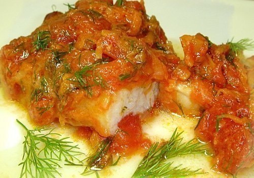 Рыба тушеная с помидорами - ингредиенты для рецепта: