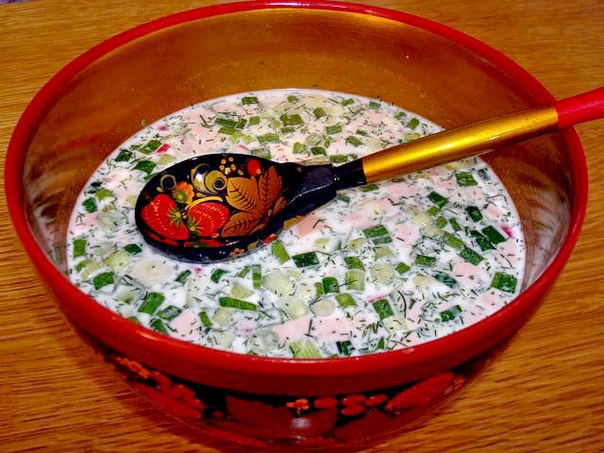 "Окрошка на айране" -лучший, питательный, насыщенный витаминами и тонизирующий холодный суп.