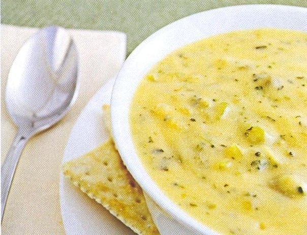 Сырный суп с горошком