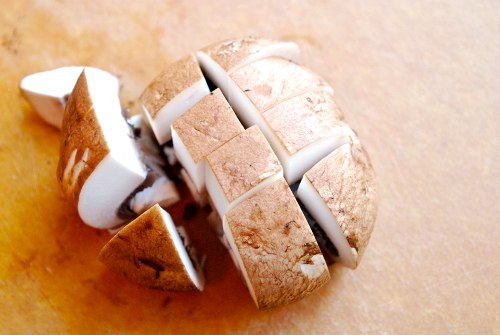 Запеченный картофель с грибами.