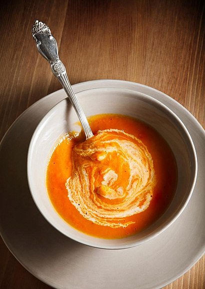Морковный крем-суп с имбирем.