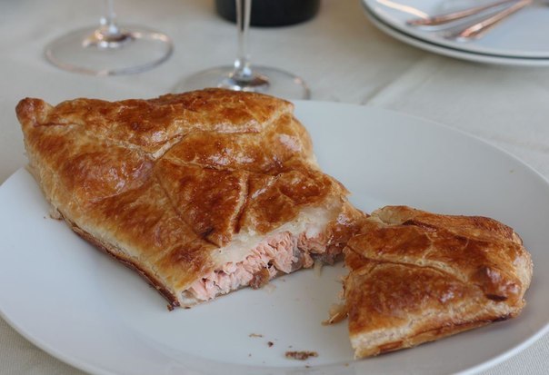Элементарный рецепт пирога с лососем. 
