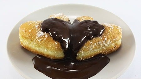 Пончики с шоколадом "Валентинки".