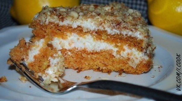 Морковный торт со сметанным кремом