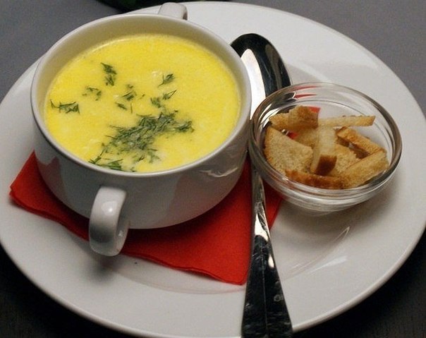 Сырный суп-пюре.