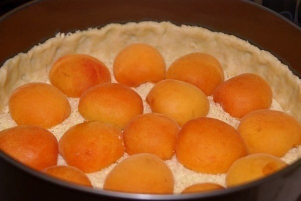 Творожный пирог с абрикосами.