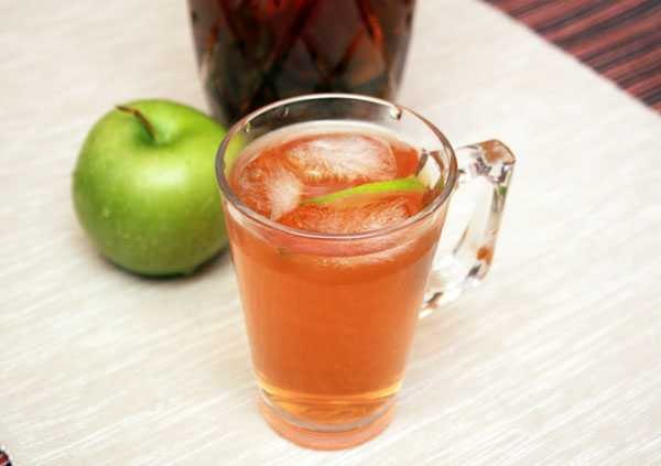 Холодный чай с мятой и яблоком.