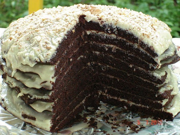 Шоколадный торт на кефире ″Ноченька″.